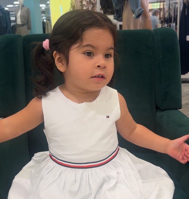 Eliany in a white dress